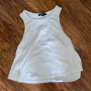Grey Rib-Knit Tank Top